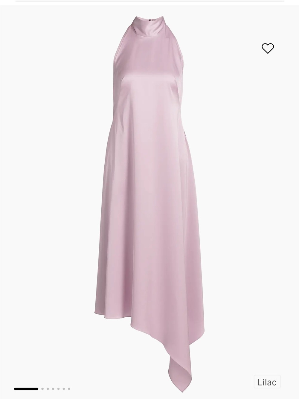 Amsale Satin Lilac Halter Dress Asymmetrical
